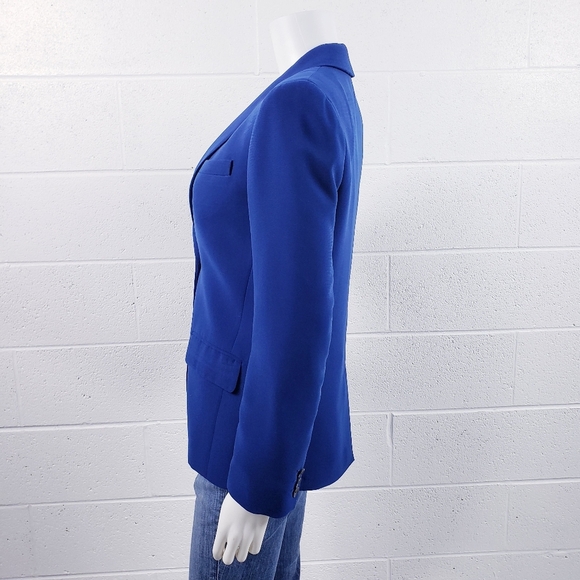 J. Crew Factory Women's Blue Crepe Blazer Work Suit Jacket B9367 Size 2 - Picture 5 of 12